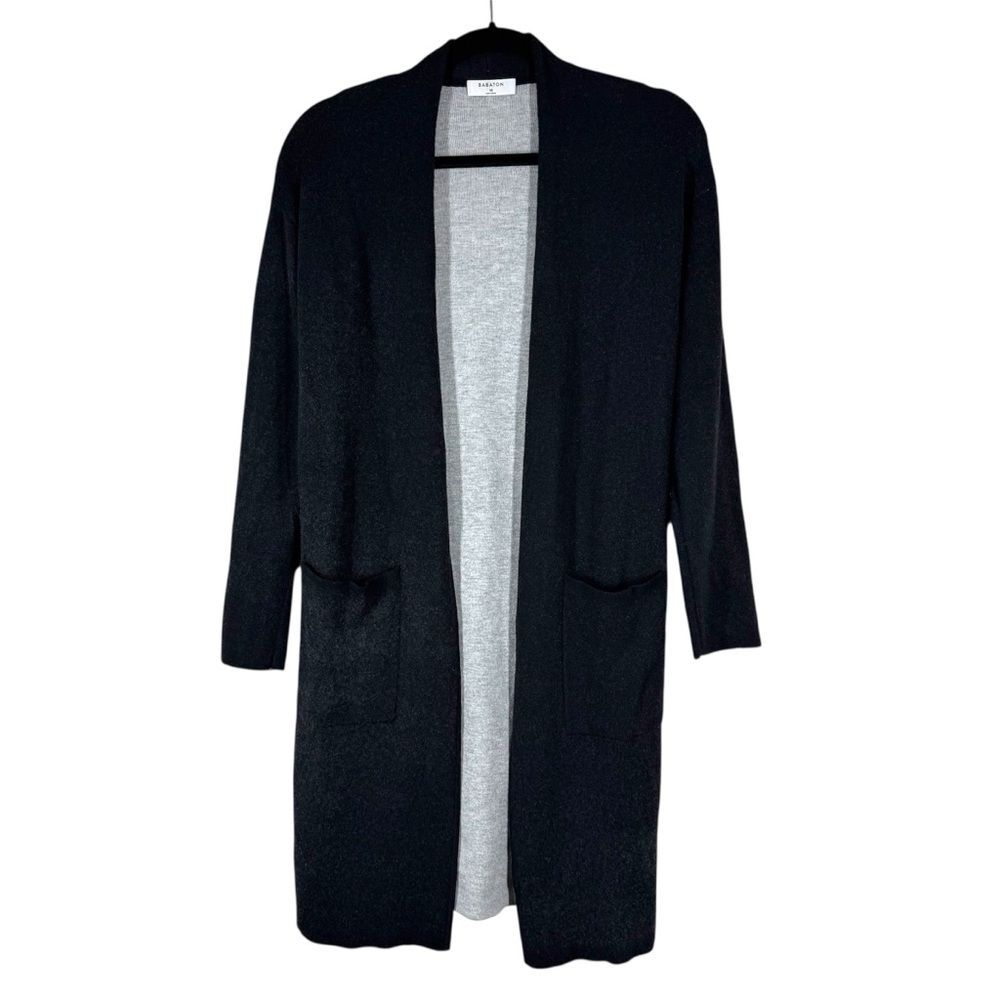 Babaton Aritzia Long Lined Lance Open Front Duster Cardigan Sweater Black XS